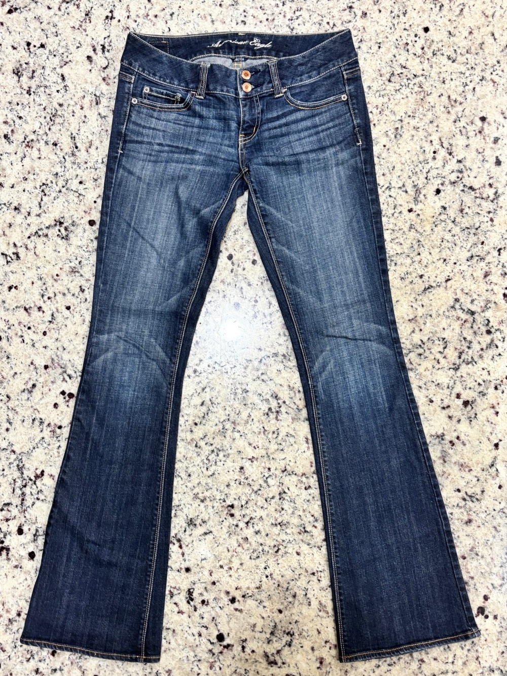American Eagle 2010 Dark Wash Women's Bootcut Denim Blue Jeans - Size 4 Long